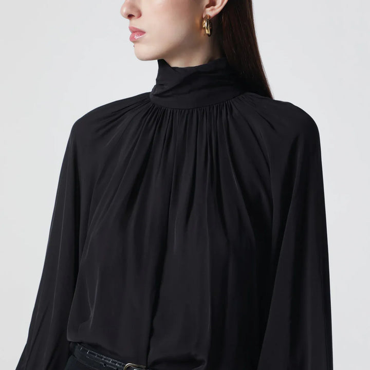 ANINE BING - Black Anne viscose blouse Brand Shirts &amp; Tops