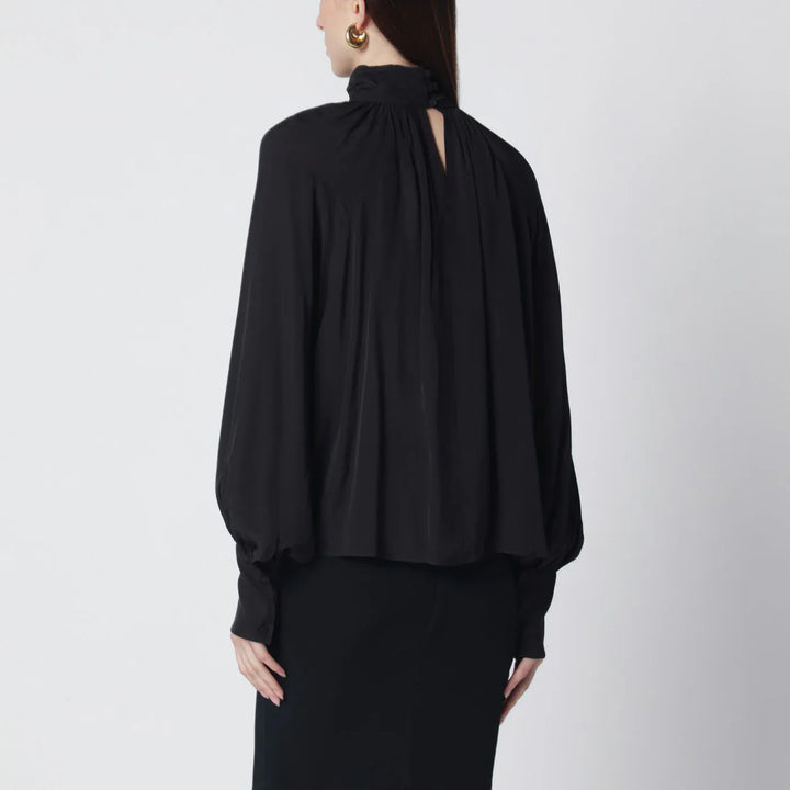 ANINE BING - Black Anne viscose blouse Brand Shirts &amp; Tops