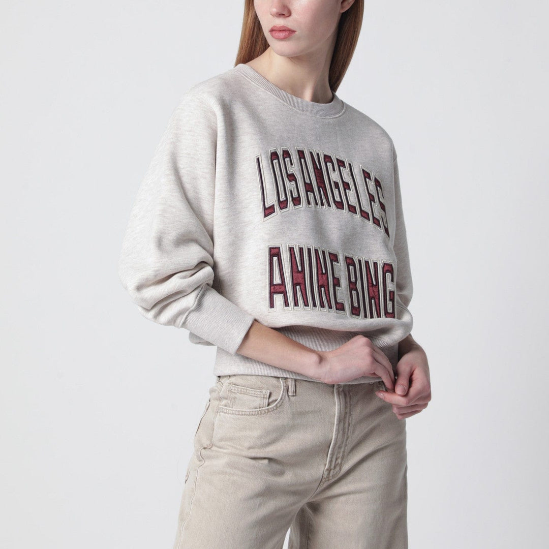 Shirts & Tops ANINE BING - Harry Shrunken La beige mélange sweatshirt Brand