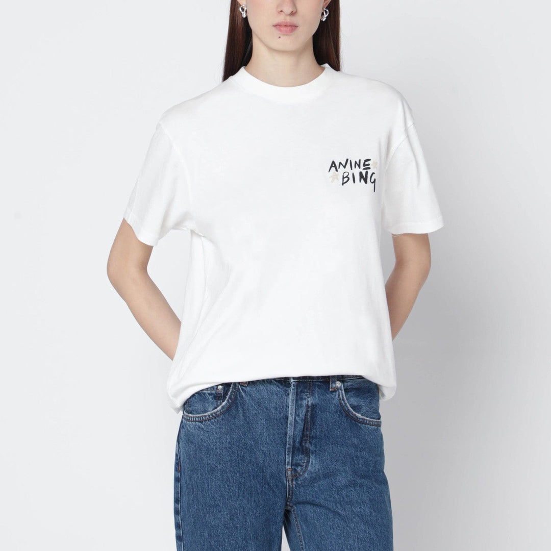 Shirts & Tops ANINE BING - Ivory T-shirt with logo print Brand