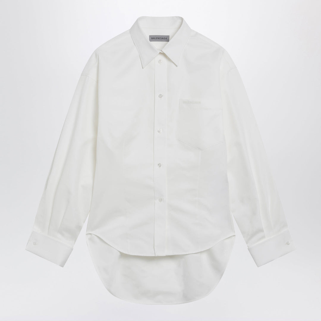 Shirts & Tops Balenciaga - Cocoon shirt in cotton and silk poplin, white Brand