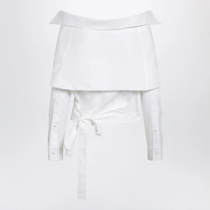 Balenciaga - White wrap shirt with off-shoulder design Brand Shirts &amp; Tops