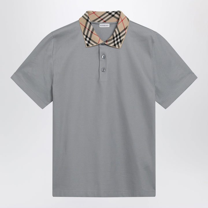 Shirts &amp; Tops Burberry - Grey cotton polo with Check collar Brand