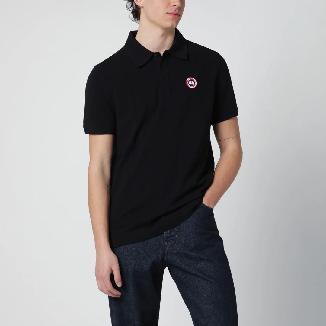 Canada Goose - Black polo shirt with logo patch Brand Shirts &amp; Tops S