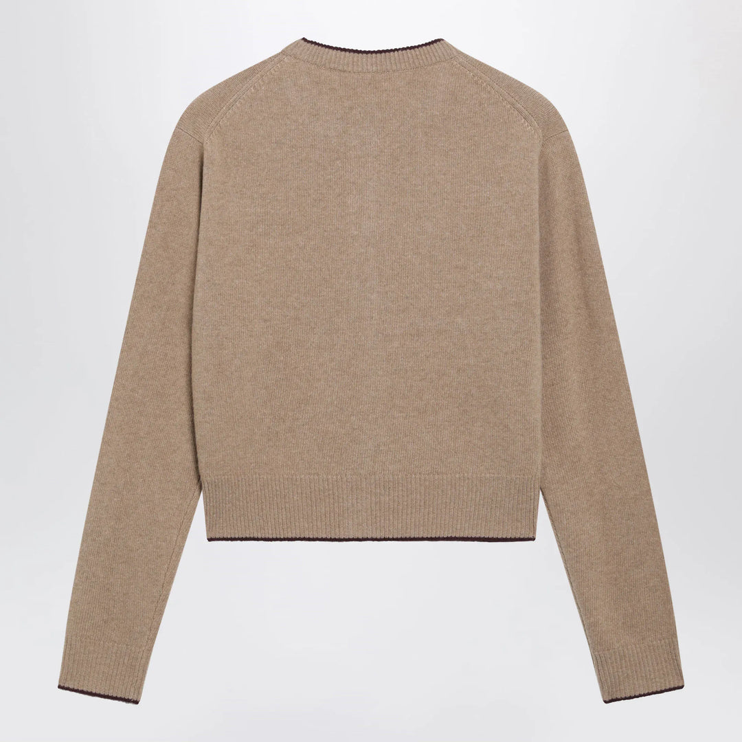Chloé - Light Brown Wool and Cashmere Logo Cardigan Brand Shirts &amp; Tops