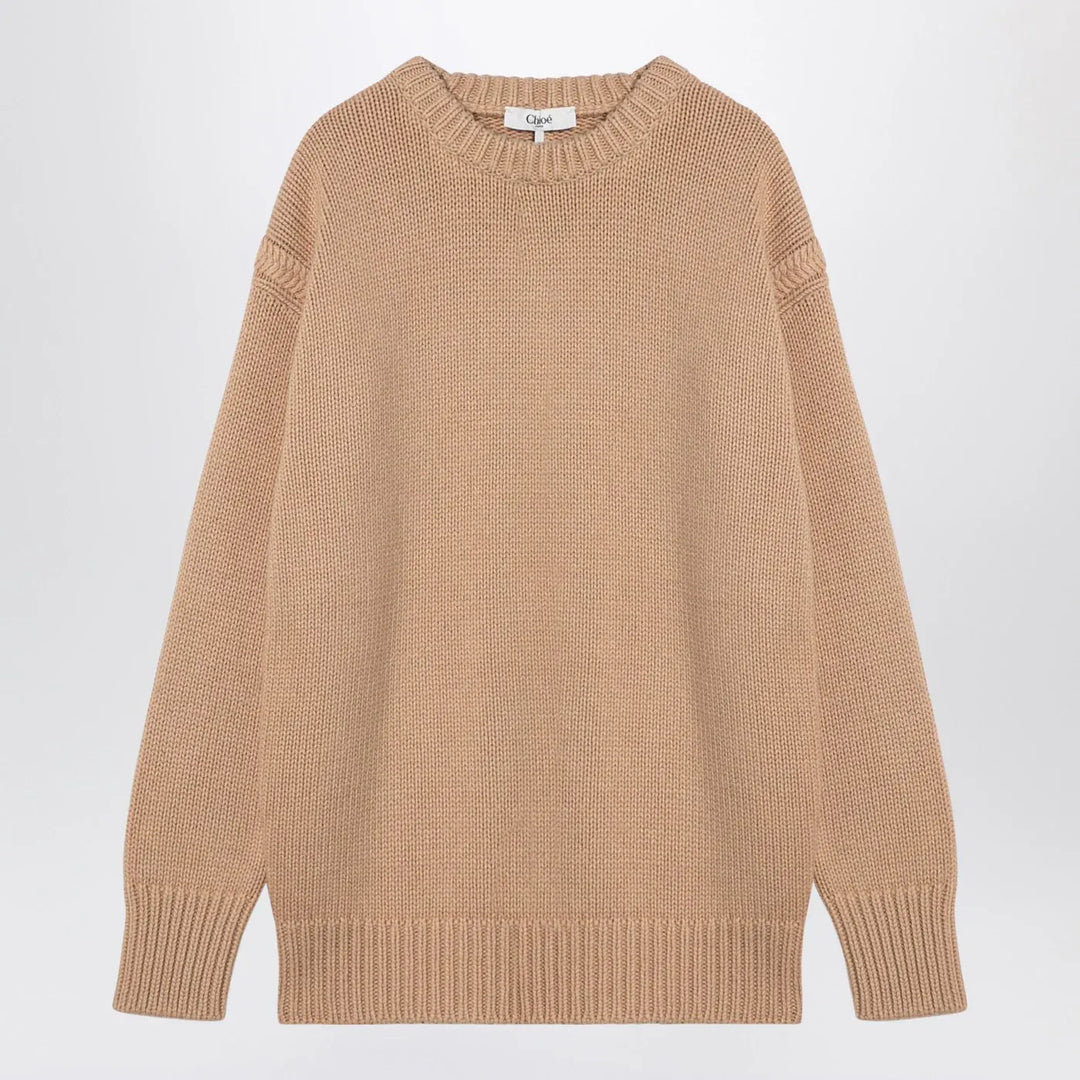 Chloé - Nude cashmere and cotton oversize jumper Brand Shirts &amp; Tops M