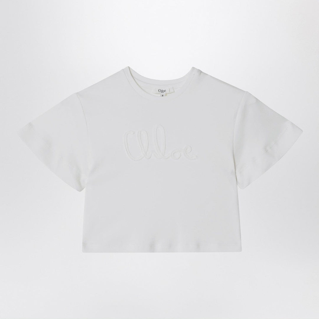 Shirts & Tops Chloé - White cropped T-shirt with logo embroidery Brand