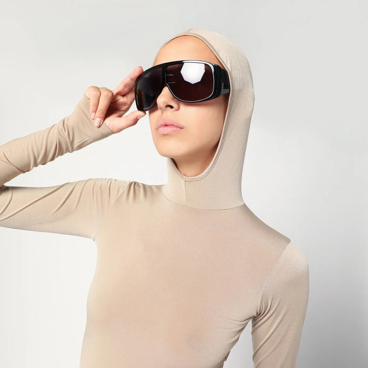 DARKPARK - Billie hooded top in flesh colour Brand Shirts &amp; Tops L