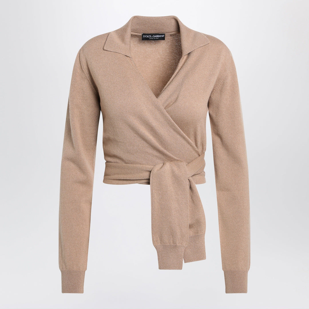 Shirts &amp; Tops Dolce&amp;Gabbana - Beige wrap cardigan in cashmere Brand
