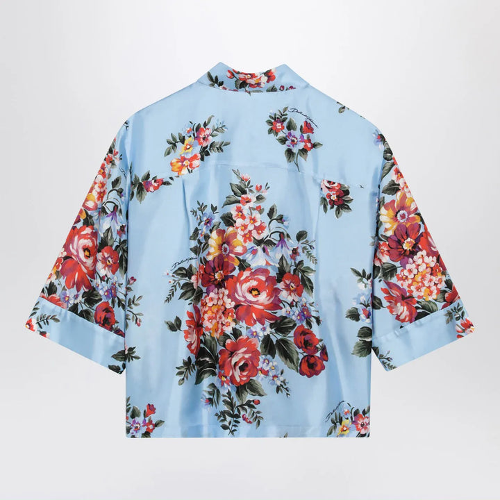 Dolce&amp;Gabbana - Silk twill shirt with floral print Brand Shirts &amp; Tops