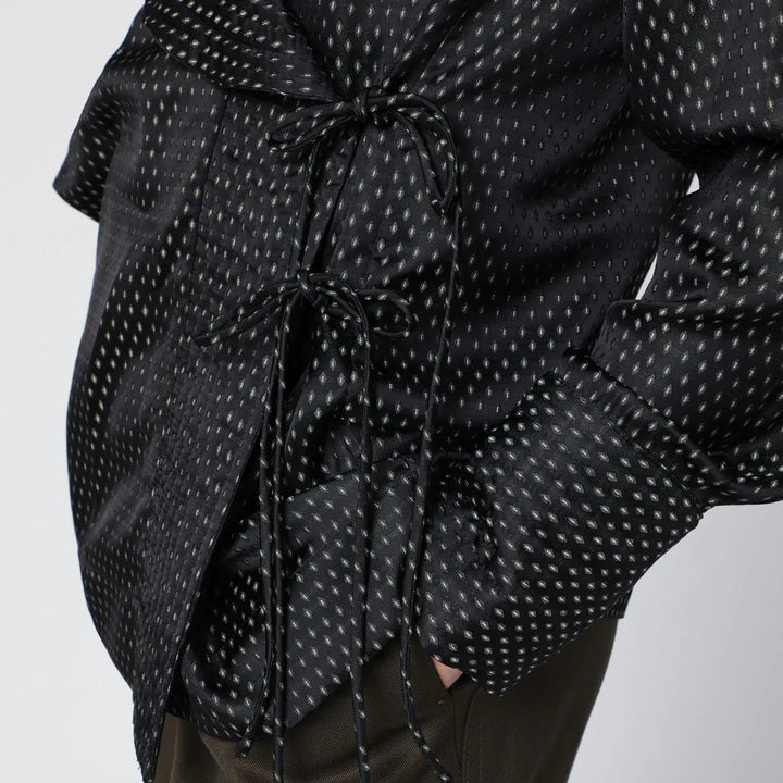 Dries Van Noten - Black wrap shirt with jacquard texture Brand Shirts &amp; Tops M