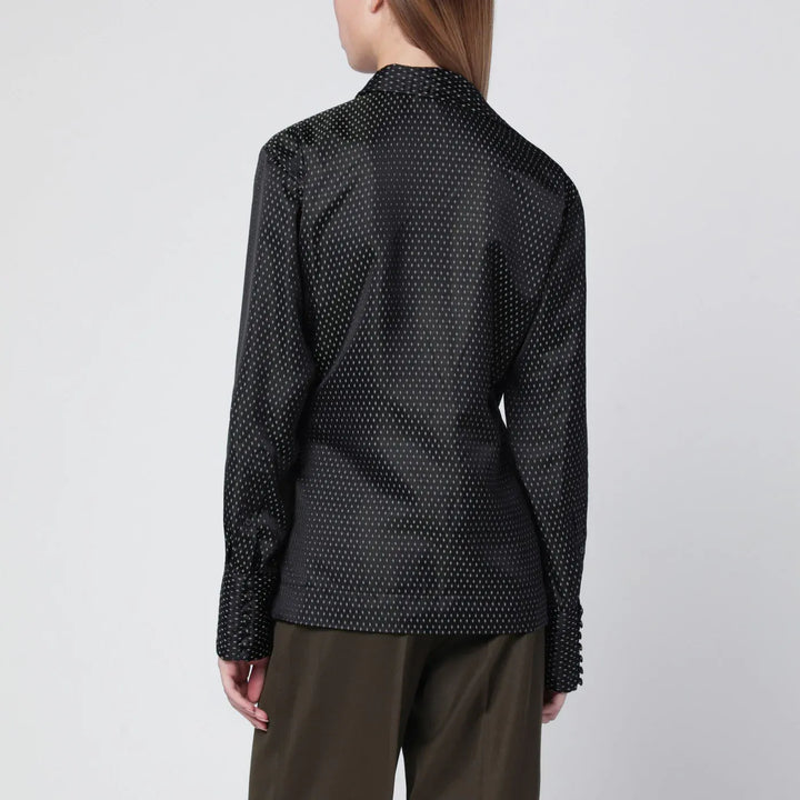 Dries Van Noten - Black wrap shirt with jacquard texture Brand Shirts &amp; Tops M