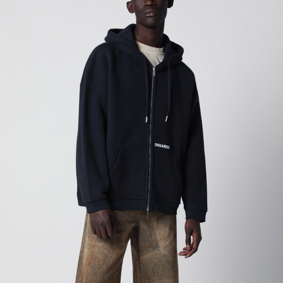 Shirts &amp; Tops Dsquared2 - Zip-up hoodie in stretch cotton, blue Brand