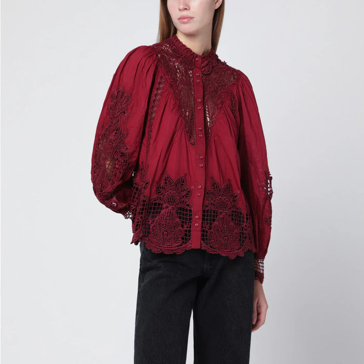 FARM Rio - Berry Garden blouse in guipure lace Brand Shirts &amp; Tops M