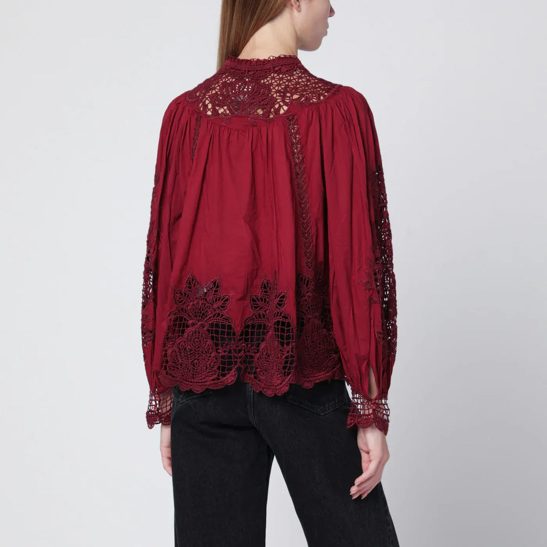 FARM Rio - Berry Garden blouse in guipure lace Brand Shirts &amp; Tops M