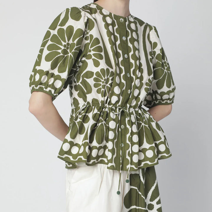 FARM Rio - Palermo blouse with green print Brand Shirts &amp; Tops