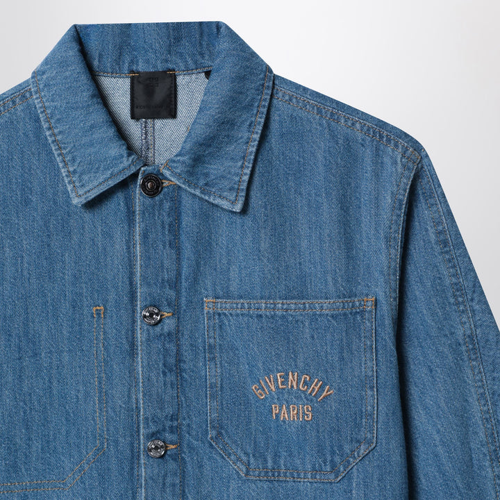 Givenchy - Blue denim shirt with logo embroidery Brand Shirts &amp; Tops