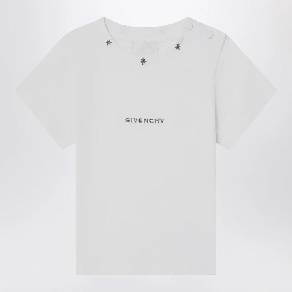 Givenchy - White cotton T-shirt with embroidered logo Brand Shirts & Tops 2A