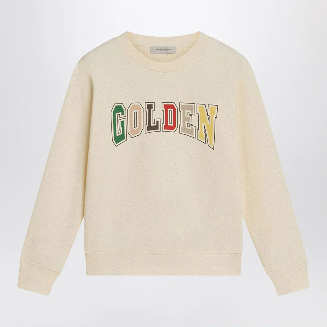 Golden Goose - Ivory crewneck sweatshirt with logo Brand Shirts &amp; Tops 8Y