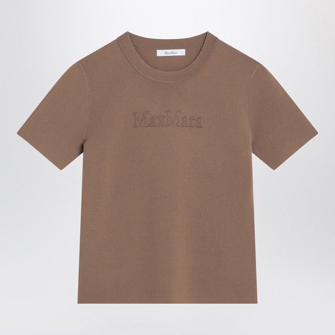 Shirts &amp; Tops S Max Mara - Hazelnut-coloured T-shirt in viscose crêpe Brand