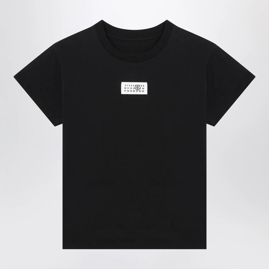 MM6 Maison Margiela - Black T-shirt with Numeric Signature patch Brand Shirts &amp; Tops XS