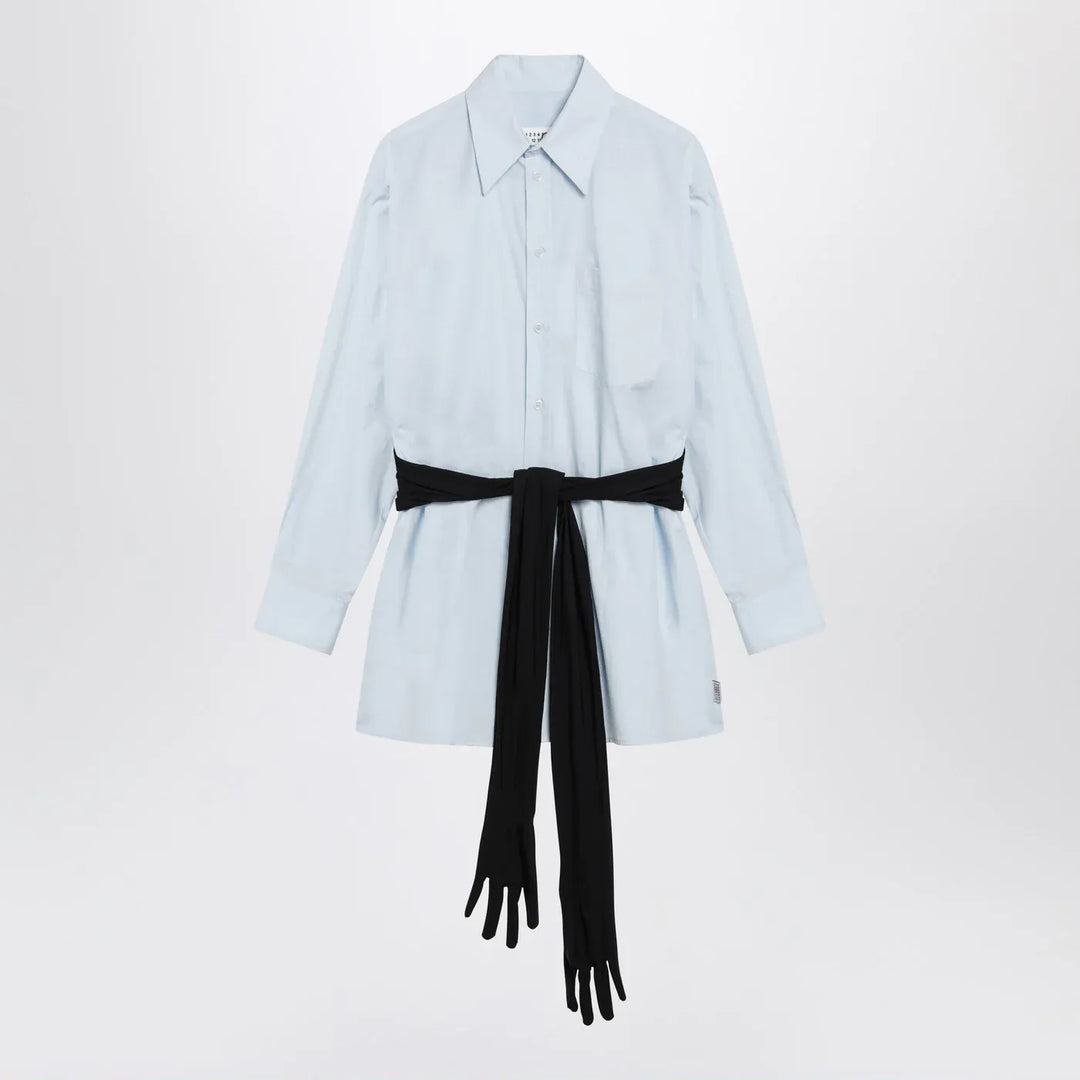 MM6 Maison Margiela - Light blue cotton shirt with gloves Brand Shirts &amp; Tops 40  IT