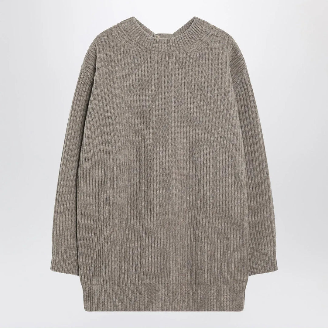 MM6 Maison Margiela - Oversized beige ribbed sweater Brand Shirts &amp; Tops S