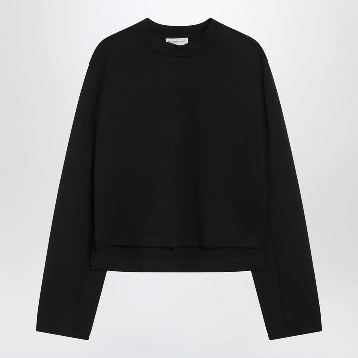 Moncler X Edward Enninful - Black sweatshirt with asymmetric hem Brand Shirts &amp; Tops S