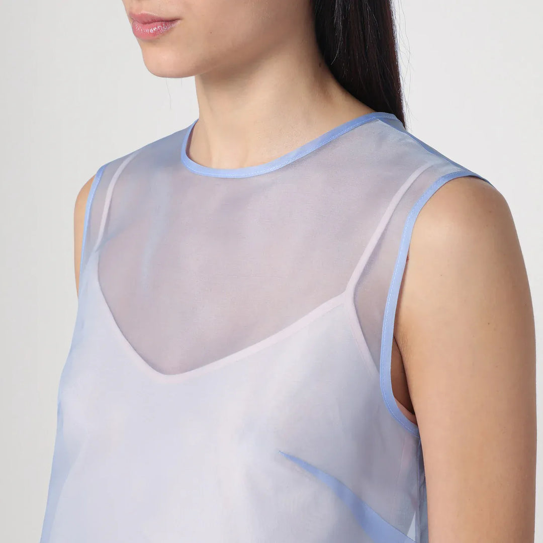 P.A.R.O.S.H. - Sky blue tank top in silk Brand Shirts &amp; Tops M