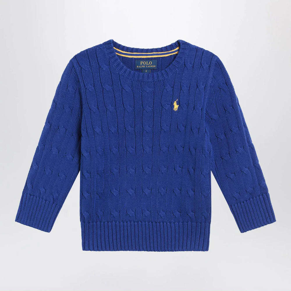 Polo Ralph Lauren - Bright blue cable-knit crewneck sweater Brand Shirts & Tops S