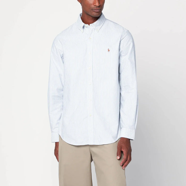 Polo Ralph Lauren - Light blue/white striped Oxford shirt Custom-fit Brand Shirts &amp; Tops XL