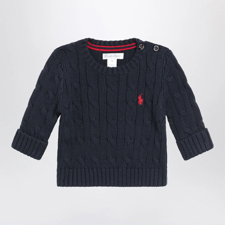 Polo Ralph Lauren - Navy blue cable-knit cotton sweater Brand Shirts &amp; Tops 3