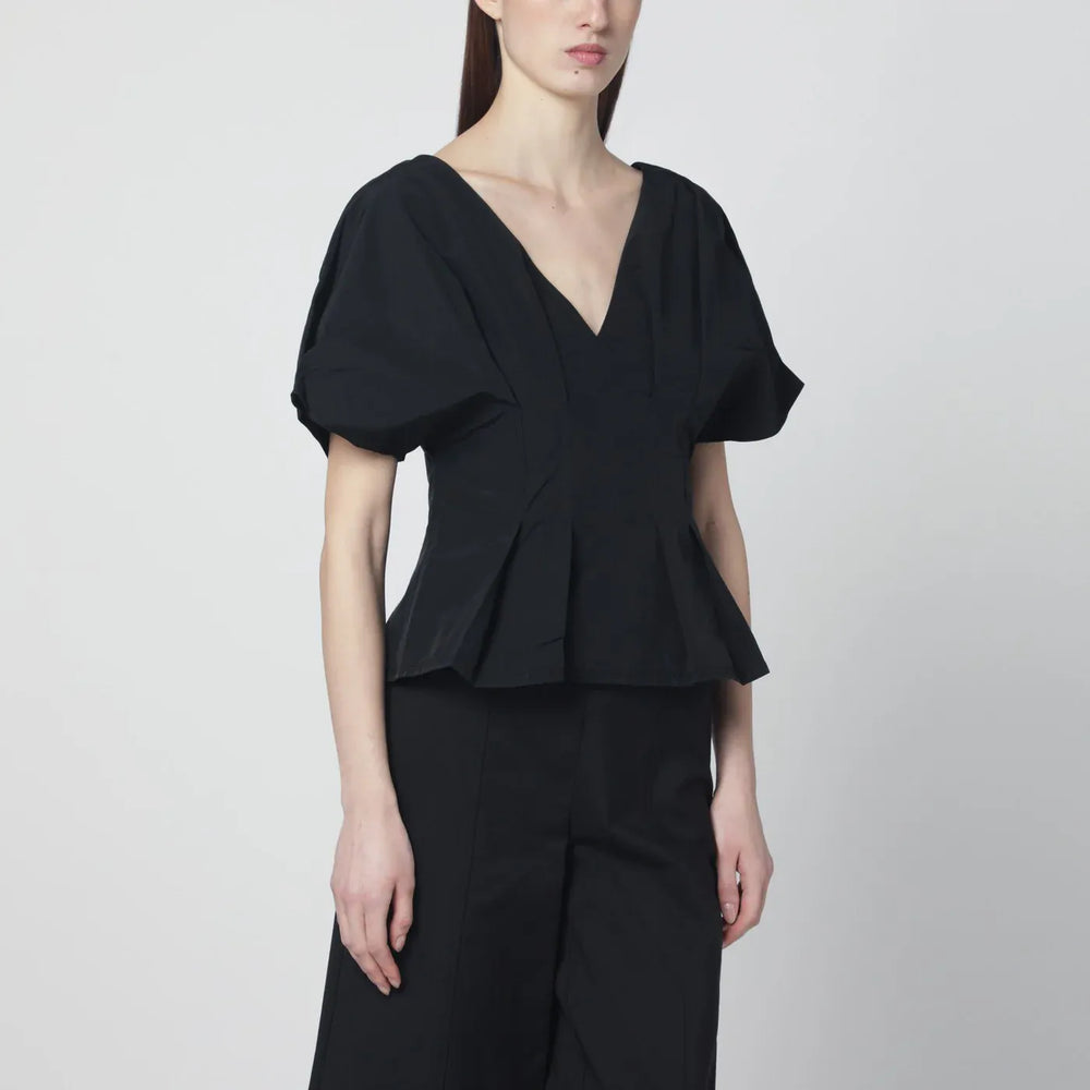 SIMKHAI - Rozen black cotton faille top Brand Shirts & Tops 4 US