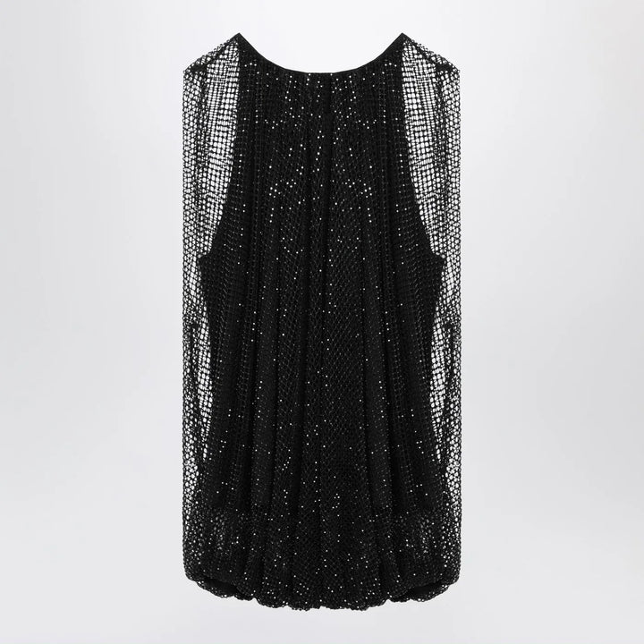 Sportmax - Black mesh top with crystals Brand Shirts &amp; Tops S