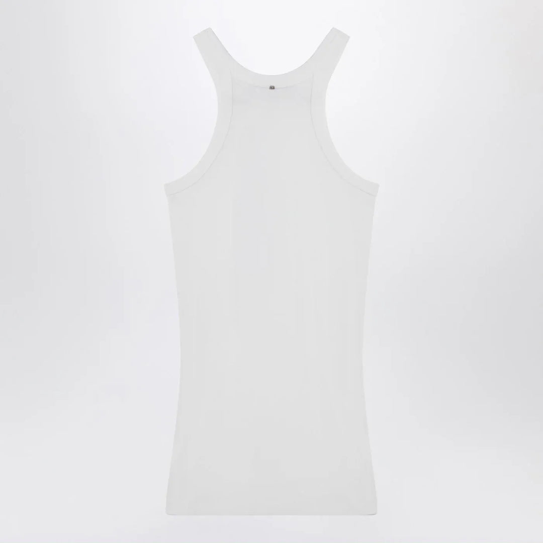 Sportmax - White ribbed tank top in silk blend Brand Shirts &amp; Tops L