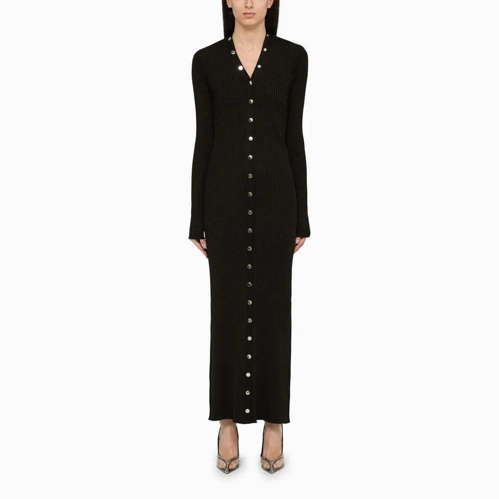 The Attico - Black viscose long cardigan Brand Shirts & Tops 40  IT