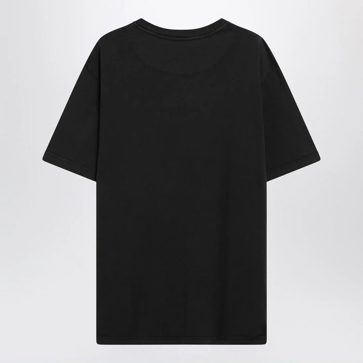 The Attico - Black washed T-shirt with shaped hem Brand Shirts &amp; Tops