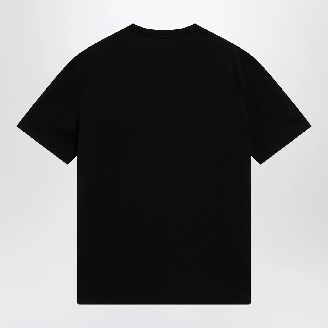 Valentino - Black cotton T-shirt with VLogo embroidery Brand Shirts &amp; Tops