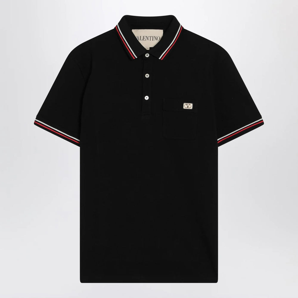 Valentino - Black polo shirt with Vlogo Signature Brand Shirts & Tops S