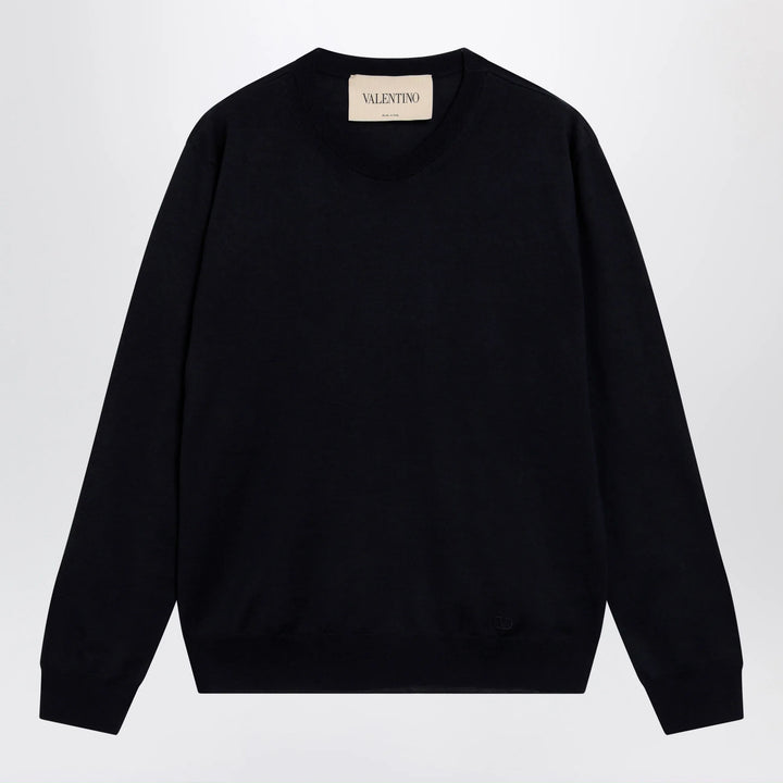 Valentino - Navy blue wool crewneck sweater Brand Shirts &amp; Tops S