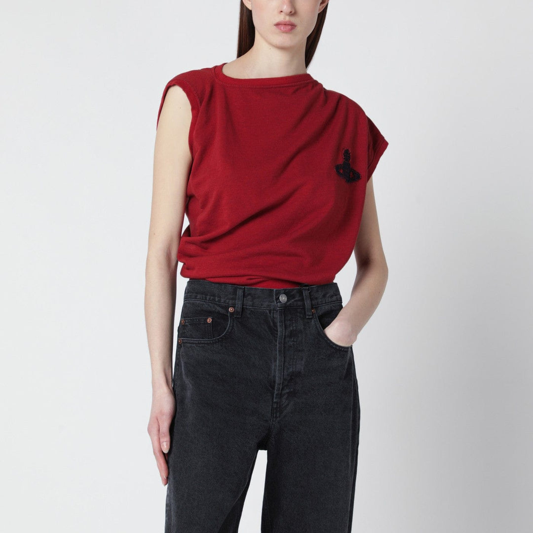 Shirts &amp; Tops Vivienne Westwood - Red asymmetric sweater with Orb logo Brand