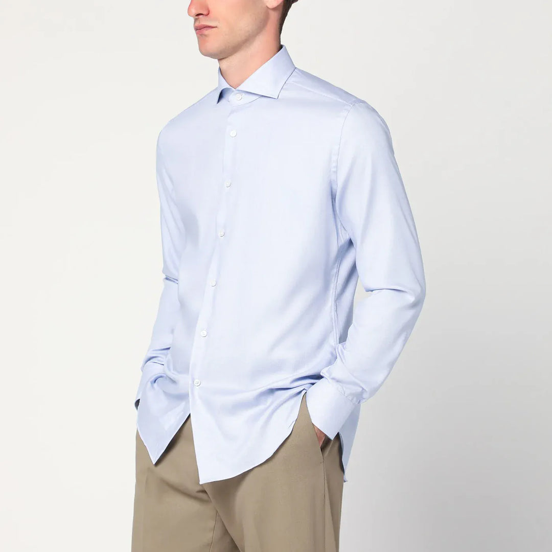 XACUS - Light blue Travel cotton shirt Brand Shirts &amp; Tops 40
