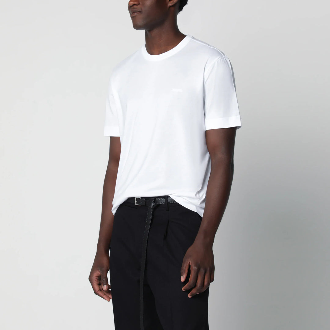 ZEGNA - White cotton T-shirt Brand Shirts &amp; Tops 46 IT