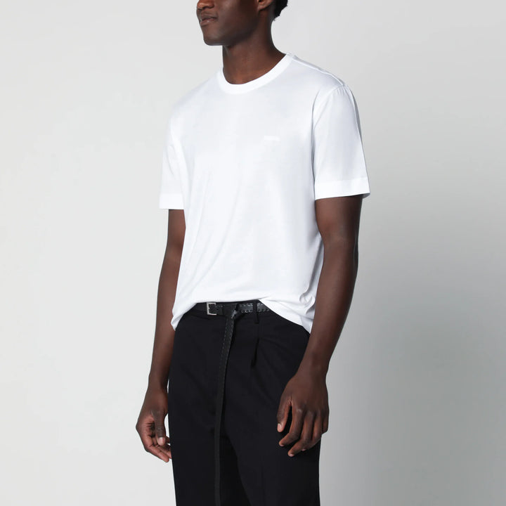 ZEGNA - White cotton T-shirt Brand Shirts &amp; Tops 46 IT