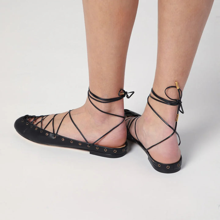 Chloé - Black leather ghillie ballerinas Brand Shoes 36,5 IT