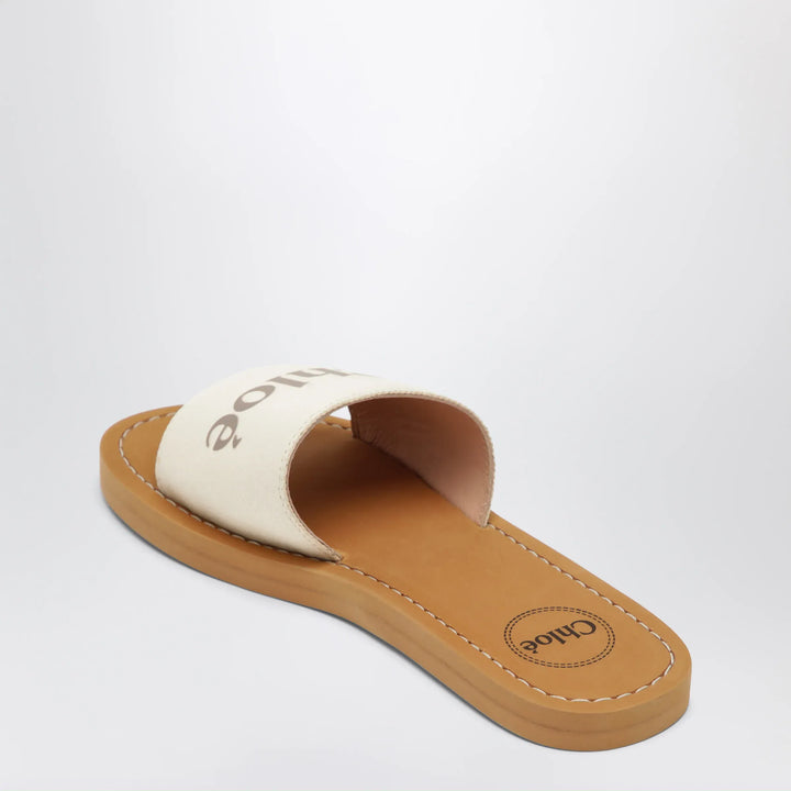 Chloé - White slides with logo Brand Shoes