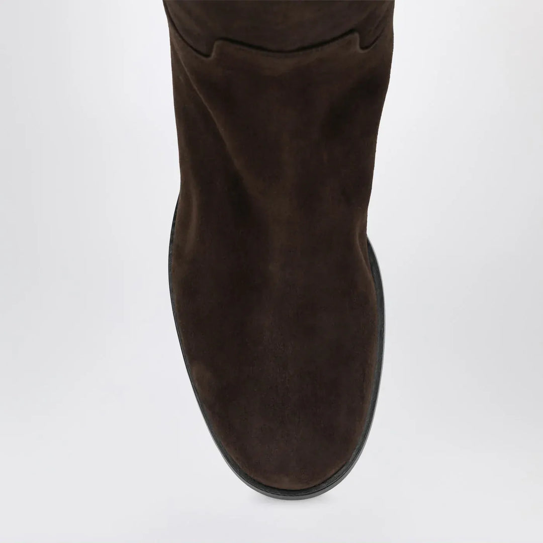 Dolce&amp;Gabbana - High suede boot in ebony brown Brand Shoes