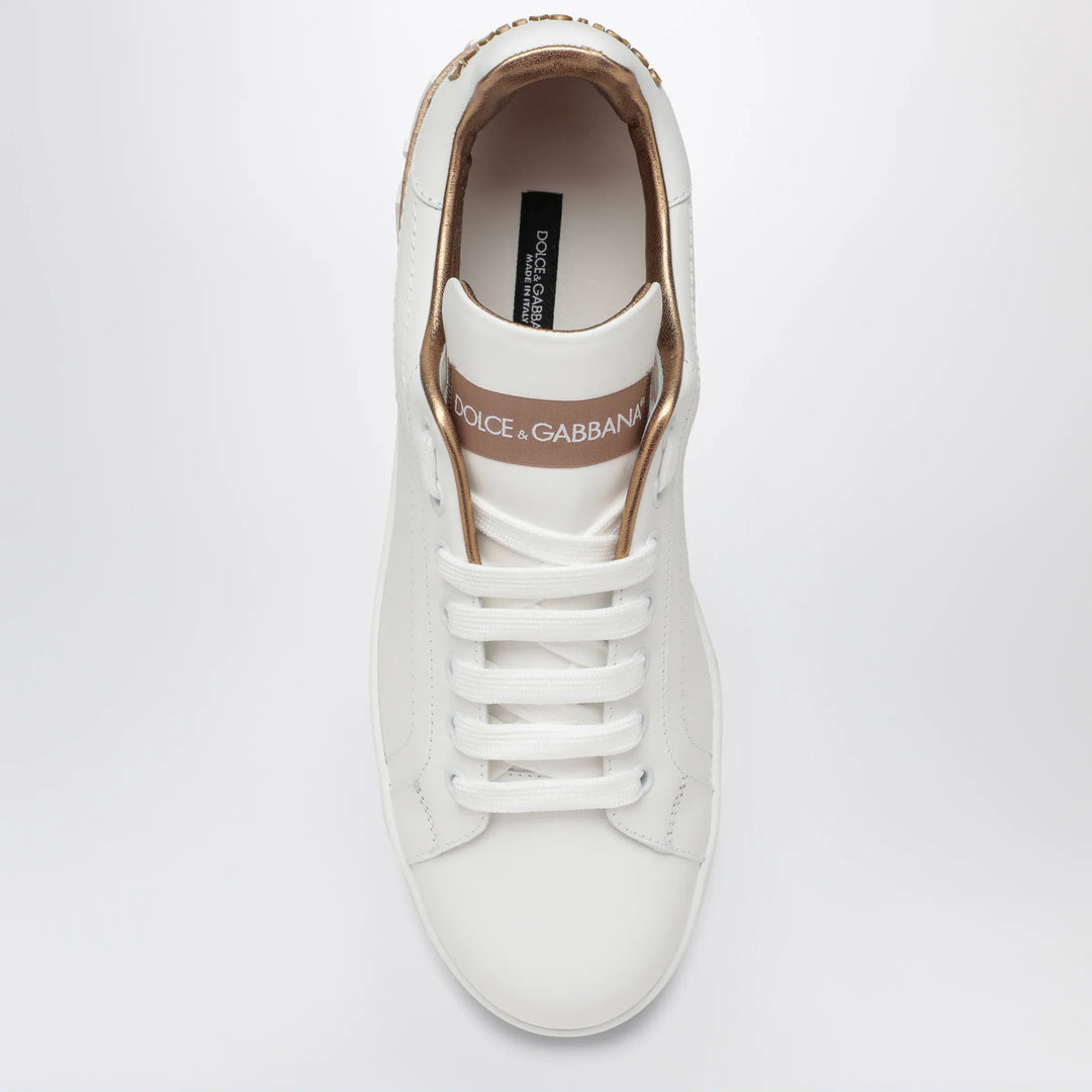 Dolce&amp;Gabbana - White/gold Portofino sneakers Brand Shoes