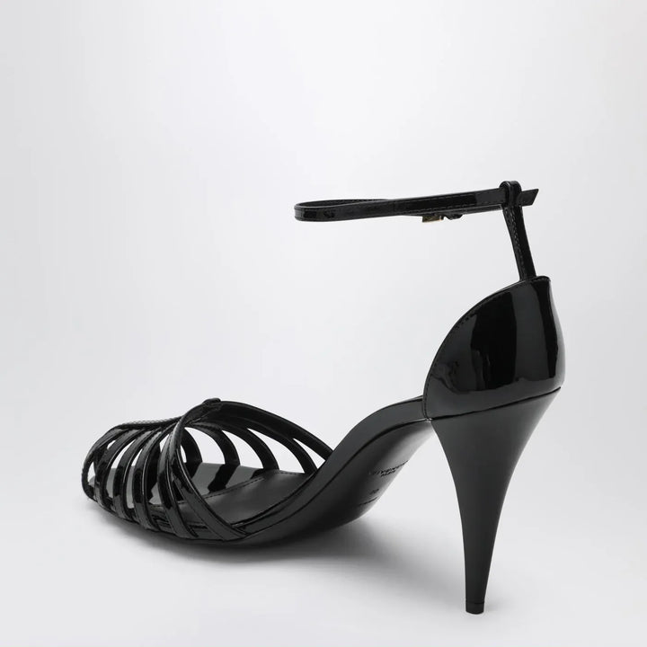 Givenchy - Patent Leather Cage Heeled Sandals Brand Shoes