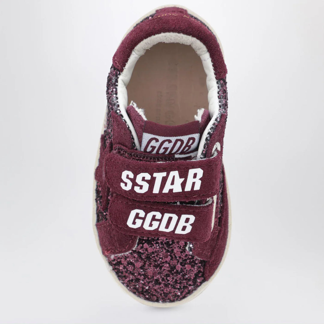 Golden Goose - Old School Sneakers in burgundy glitter Brand Shoes